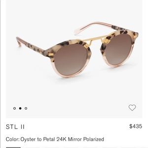 NWOT Krewe STL II Oyster to Petal 24K Gold Mirrored Lenses